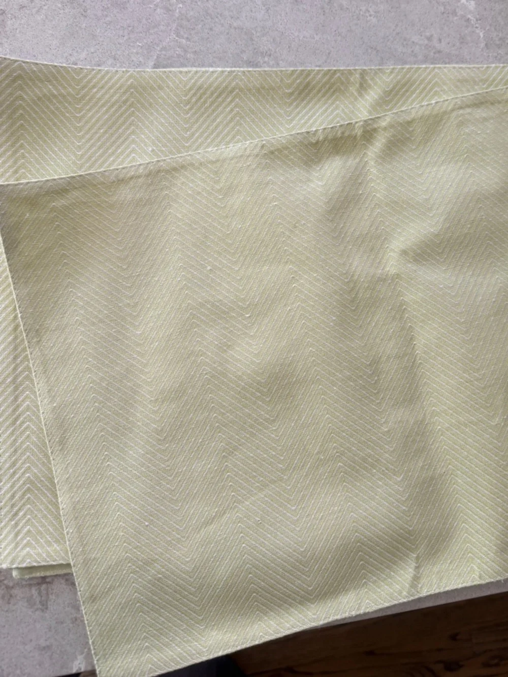 New set of 4 Light sage green cotton Chevron Placemats